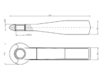 Ucho dyszla D40-A.B0.T30 – rysunek techniczny z wymiarami