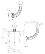 Hak garażowy – wieszak ścienny 650000029.004, rysunek techniczny z wymiarami