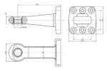 Ucho dyszla D40-C.B6.T30 – rysunek techniczny z wymiarami